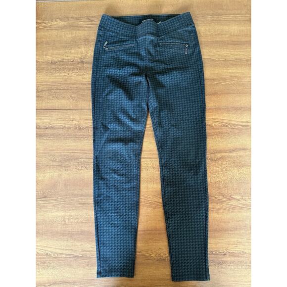 Liverpool Houndstooth Moto Pants Size 6‎ Pull On Skinny Stretch Wren Olive - Picture 1 of 5